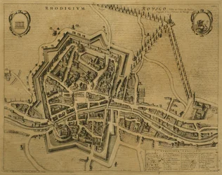 Mapa Roviga, z „Les Villes de Venetie“, 1704, vydal Pierre Mortier v Amsterdamu